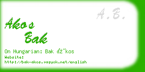 akos bak business card